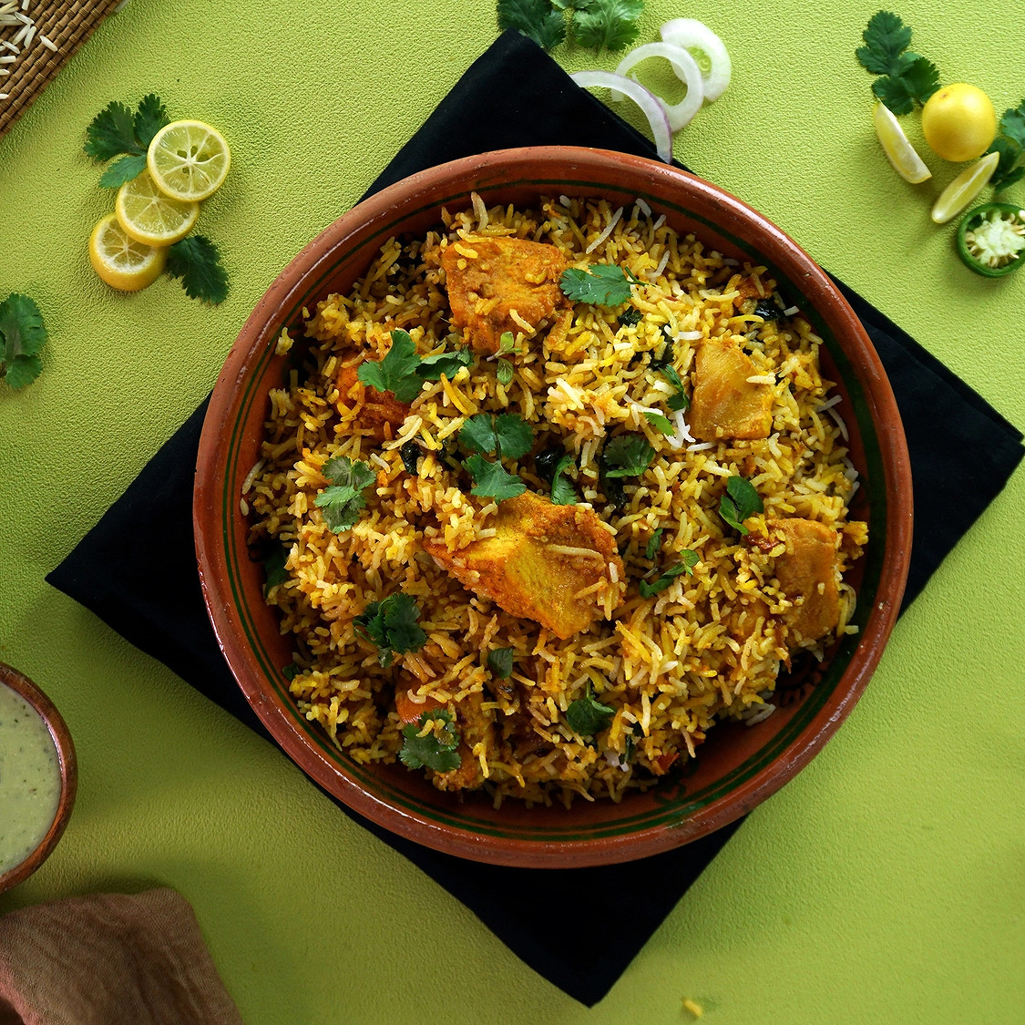 Biryani de poulet aux pommes de terre