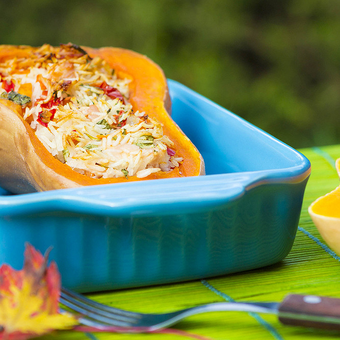 Butternut farcie au saumon