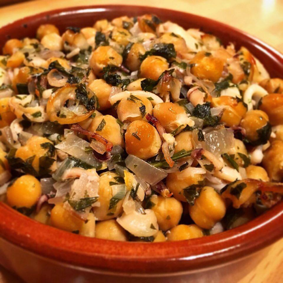 Calmars aux pois chiches