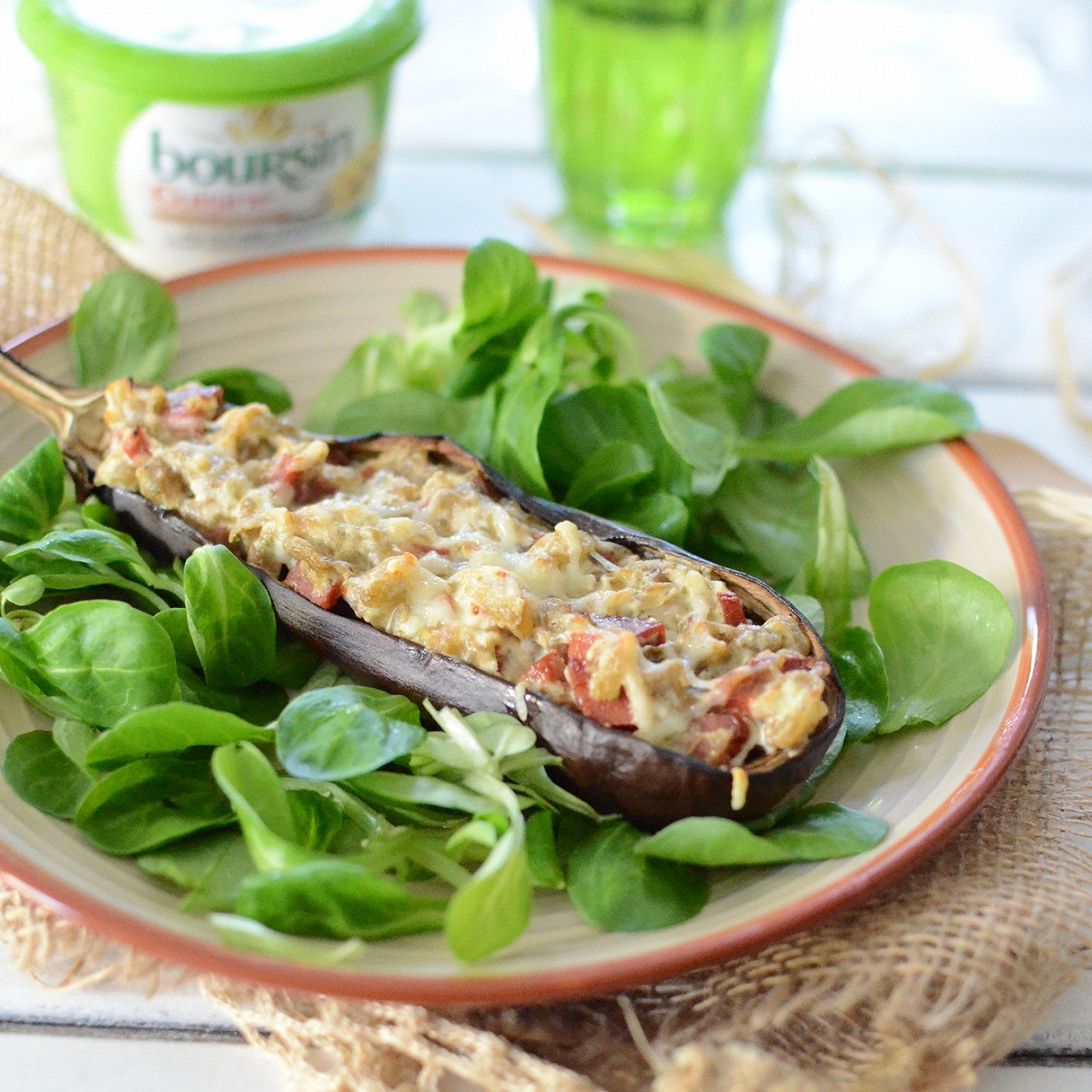 Aubergines farcies au Boursin® Cuisine Ail & Fines Herbes et au Chorizo