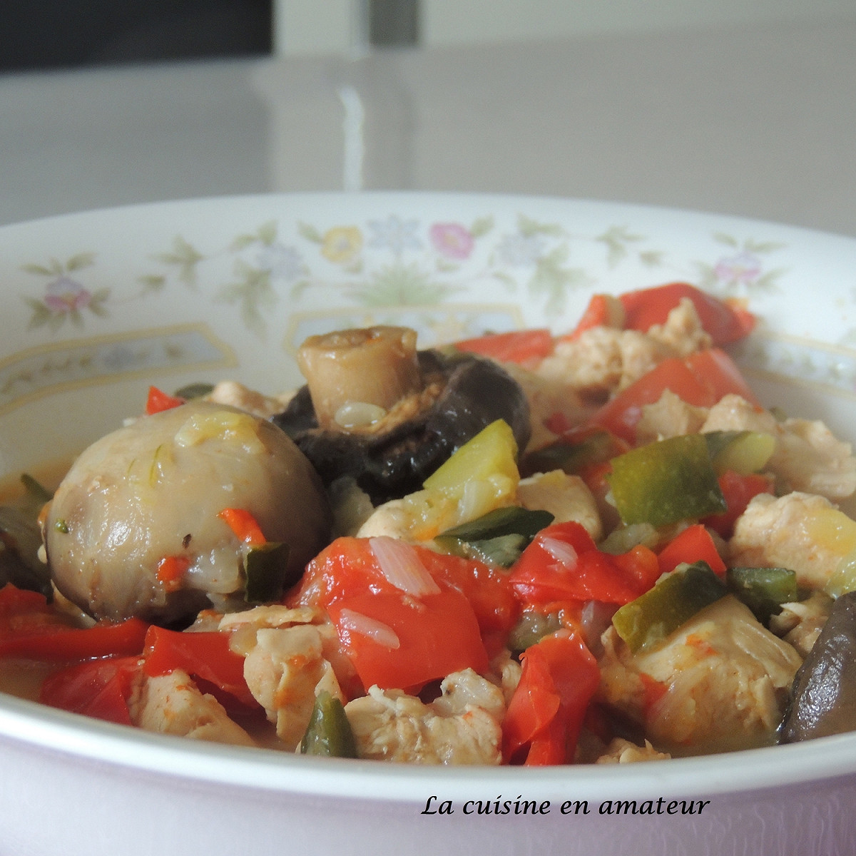 Aiguillettes de poulet aux légumes au Cookéo