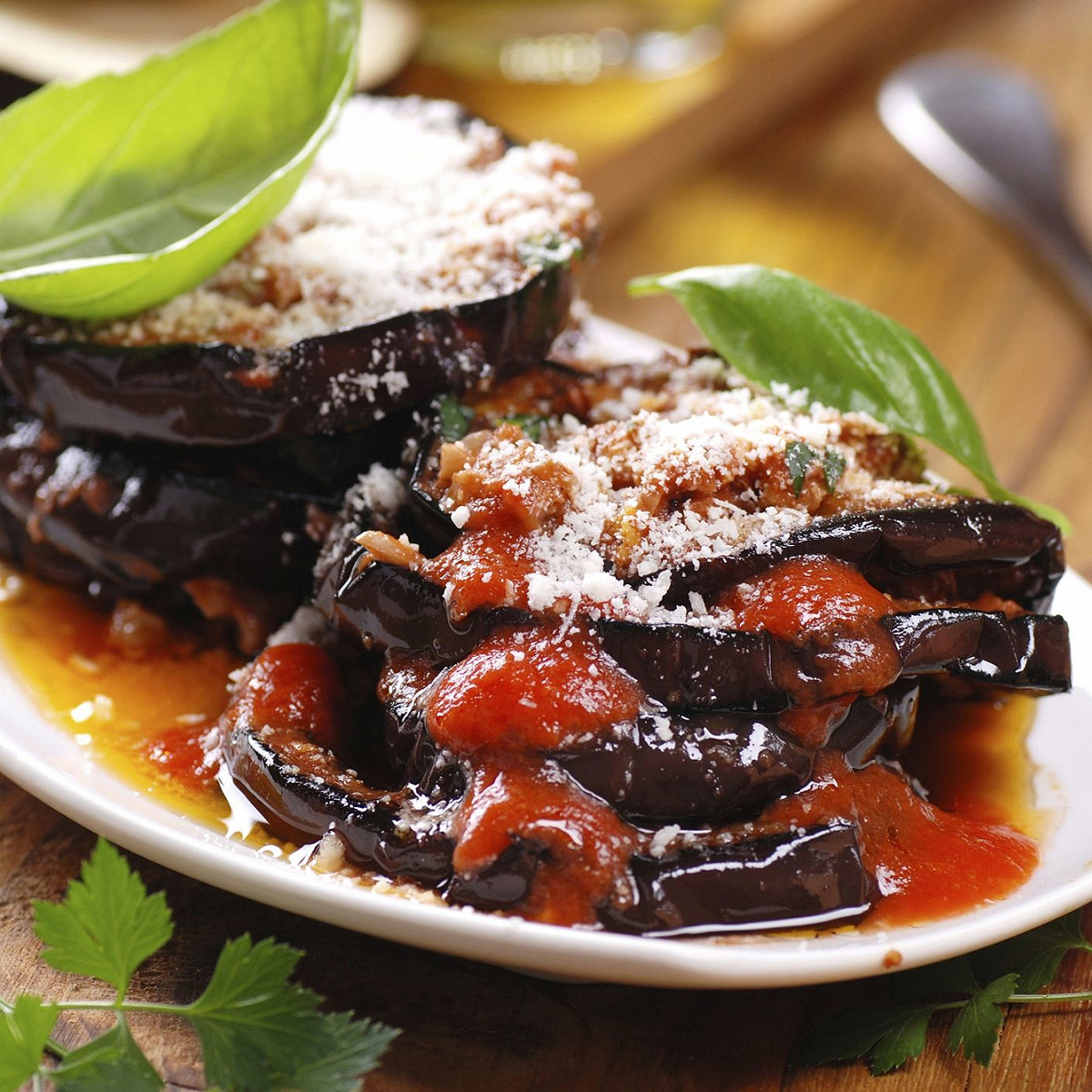 Aubergines au parmesan râpé