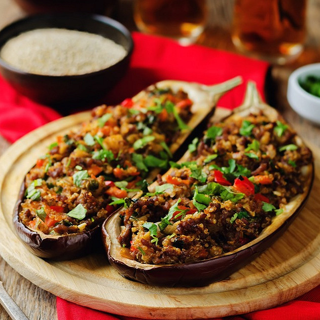 Aubergines farcies végétariennes