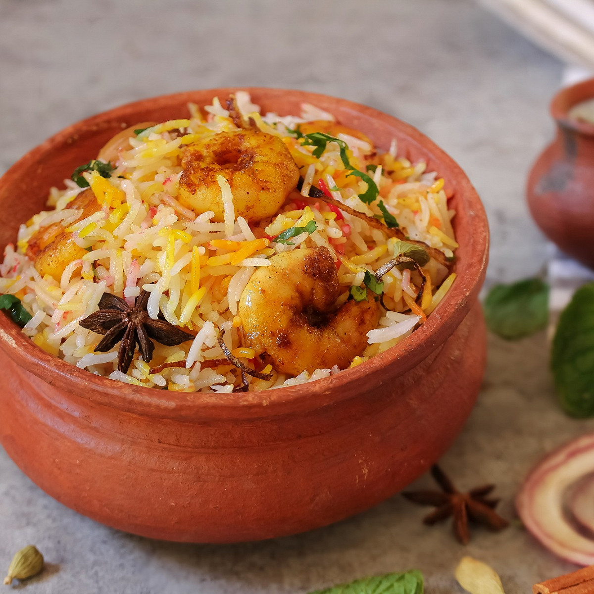 Biryani de crevettes