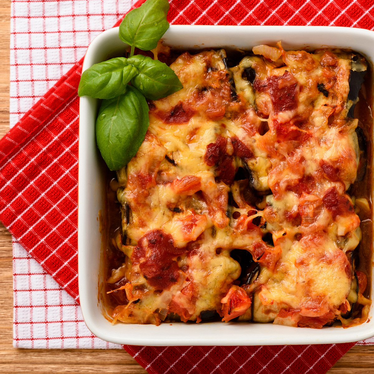 Aubergines et mozzarella