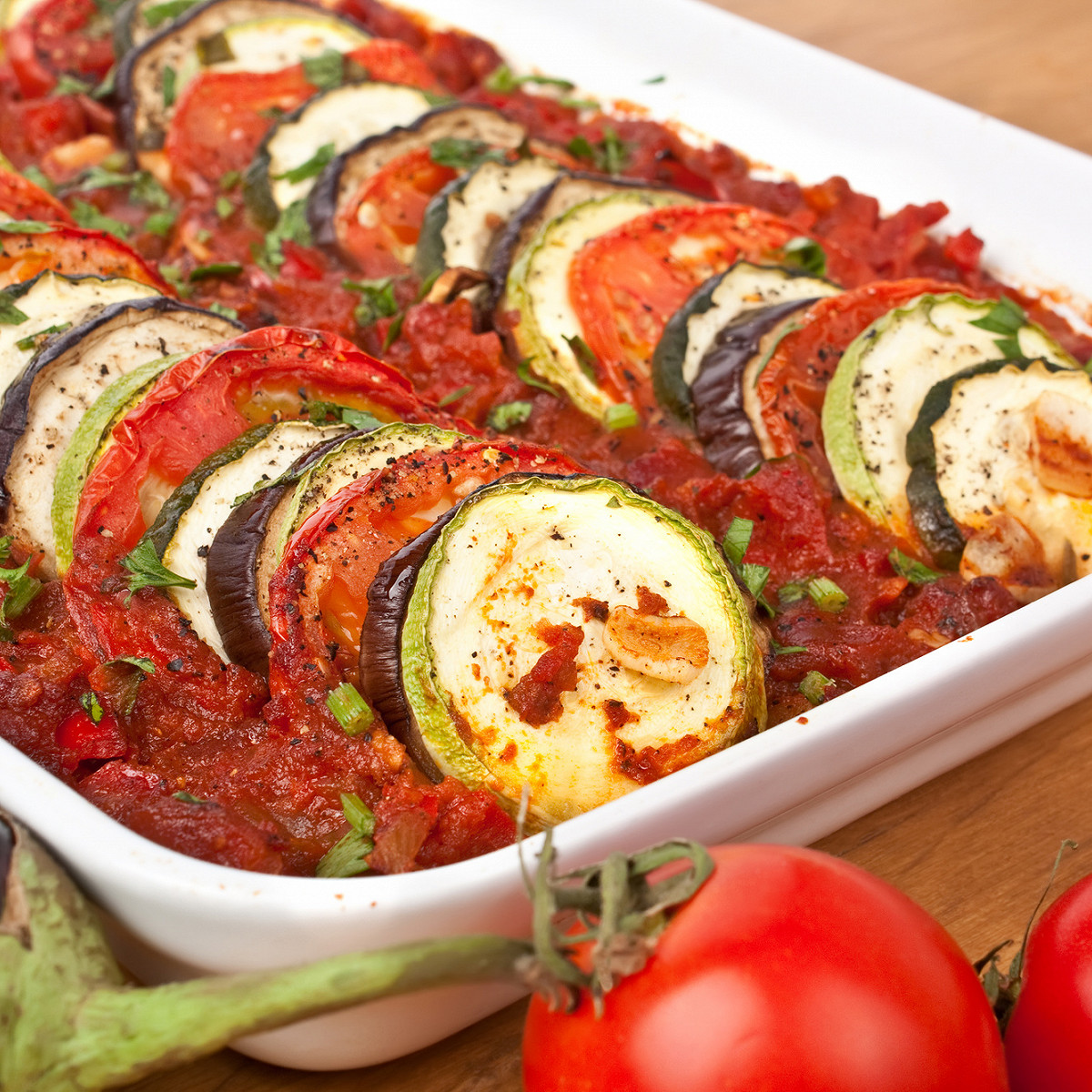 Aubergines au coulis de tomates
