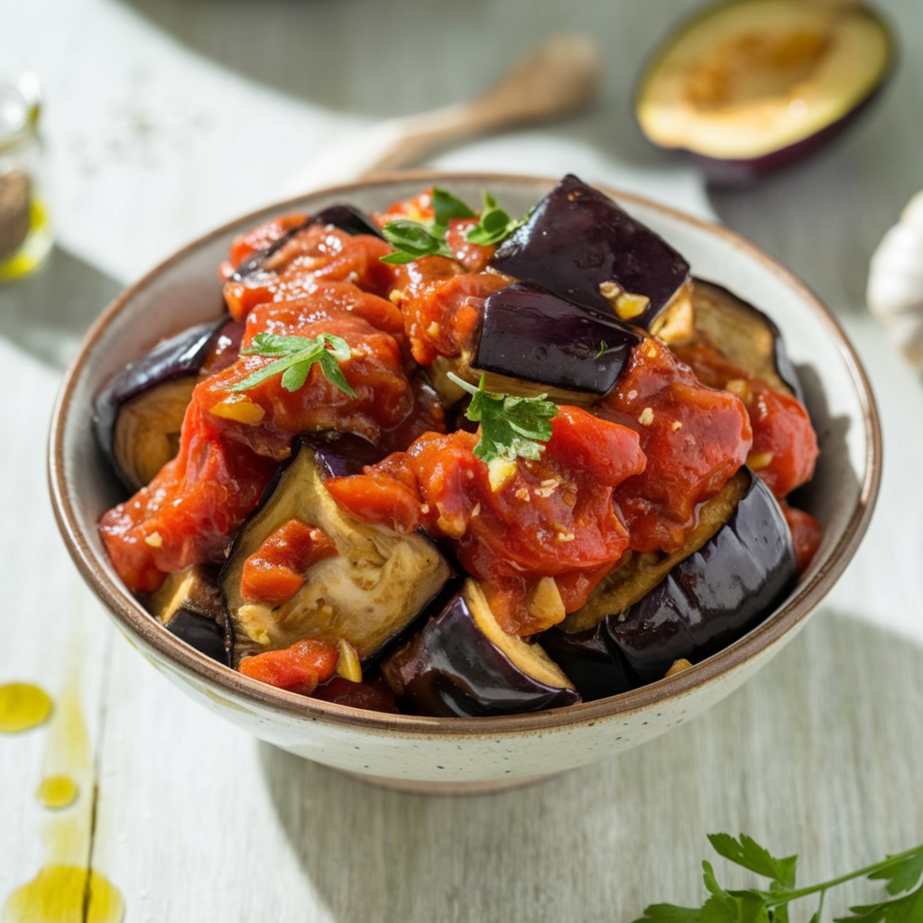 Aubergines à la tomate et au cumin